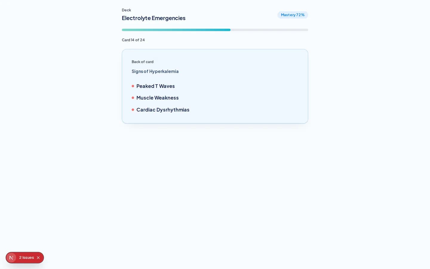 NurseNest question workflow showing a question, SI/CONV clinical reasoning support, and teaching rationale